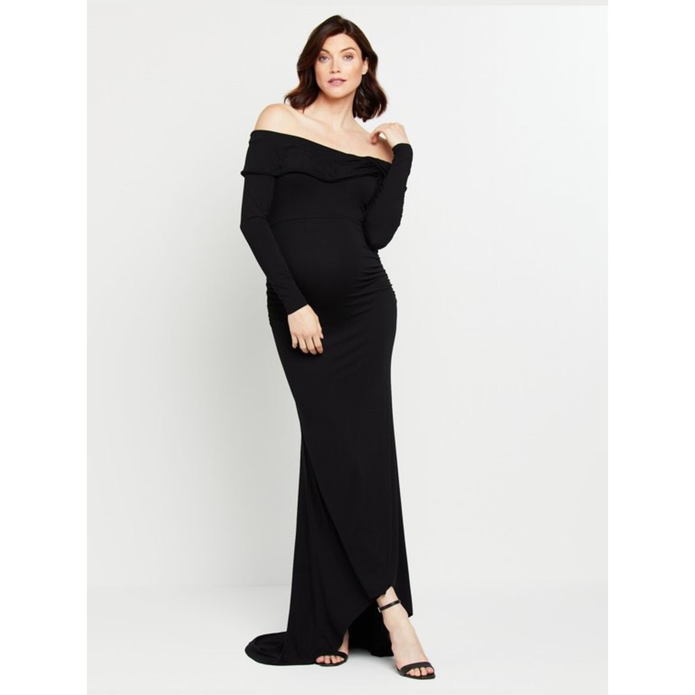 NWT Motherhood Maternity Black off the shoulder maternity dress